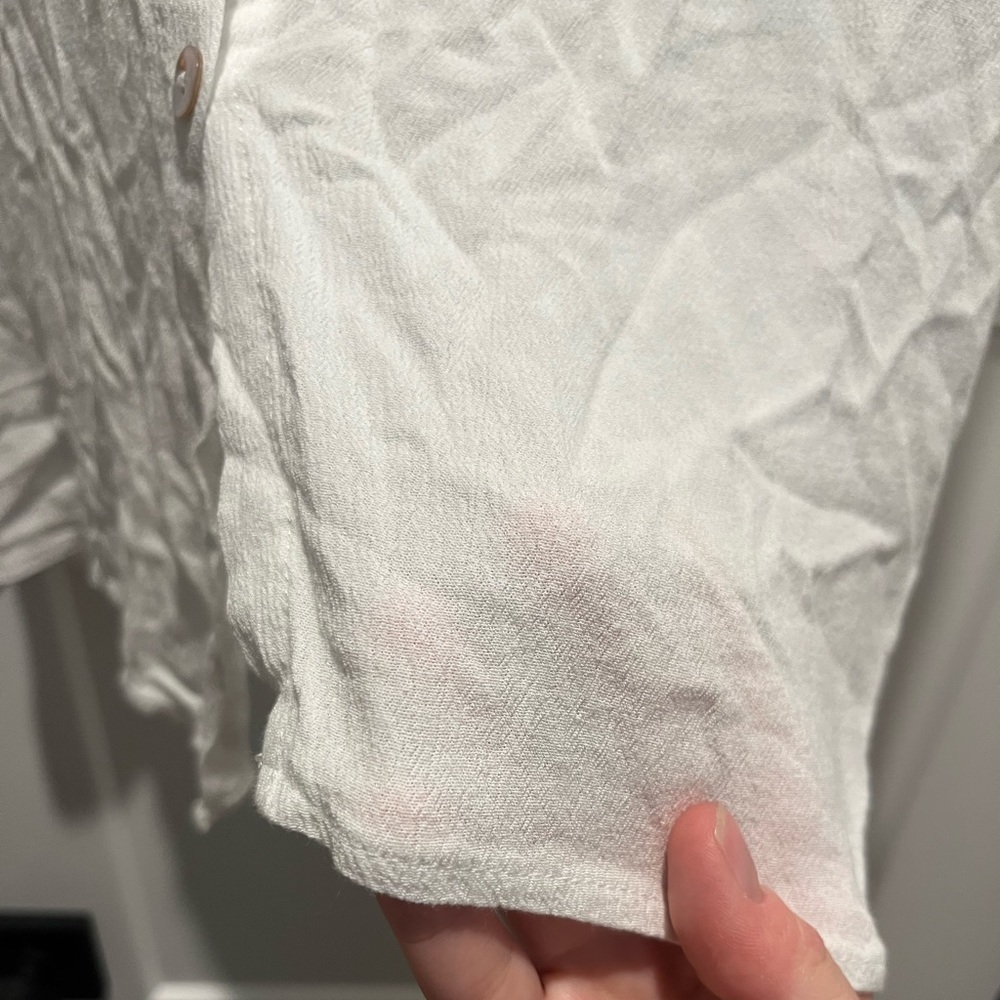 White button down cover up shirt size M